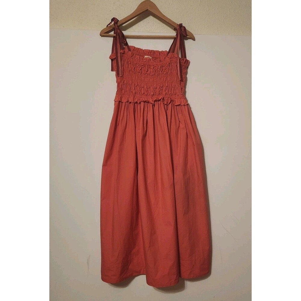 Ulla Johnson Handmade Akshara Poplin Pink Sundress Ombre Ribbon Tie Sleeve